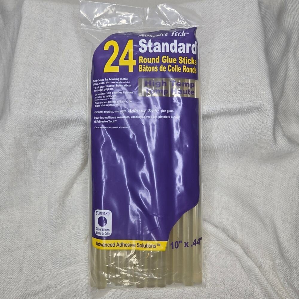 Adhesive Tech 24 Count Standard Round High Heat Glue Sticks 10in